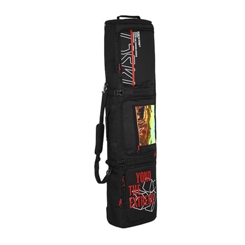 Lzyjck Snowboard-Rolltasche mit Rädern Verstellbare Länge Doppelroll-Skitasche Schnee-Rolltasche – Skitasche mit Rädern Faltbare Skitasche mit Rädern Perfekt für unterwegs,Schwarz,64.9x13.7x6.6inch von Lzyjck