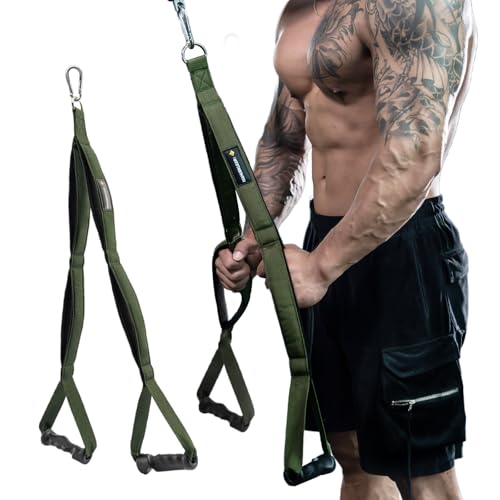 MANUEKLEAR Trizepsseil Kabelbefestigung mit ergonomischen Griffen, Trizeps-Pull-Down-Aufsatz für Push Downs und Facepulls für Home Gym, Seilbefestigung für Kabelmaschine von M MANUEKLEAR