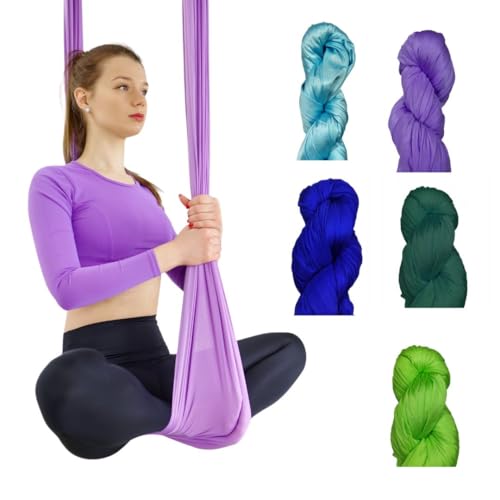 Aerial Yoga Hängematte Schaukel Set - 5m Länge mit 1 Karabinerhaken - Yogatuch Yoga Hammock - weicher Nylon Stoff - Gymnastik Fitness Zubehör von M-POLE