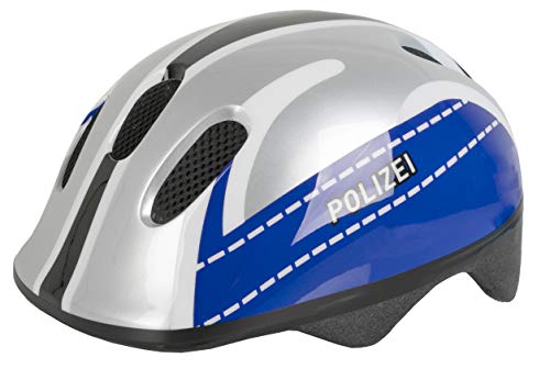 M-Wave Kinder Fahrradhelm Polizei, Farbe: Silber/Blau, 52-57 cm (731042) von M-Wave