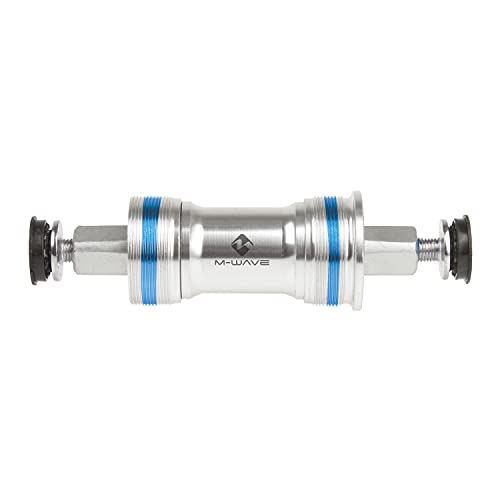 M-Wave Unisex-Adult Carousel BB BSA SQ Kompakt Innenlager, Silber/Blau, für 68 mm Gehäuse, L1: 115 mm, L2 24 mm von M-Wave