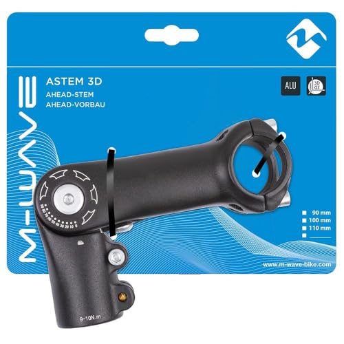 M-Wave Unisex-Adult ST-C2.1 Ahead Lenkervorbau, Schwarz, verstellbar von 0°-90°, EXT. 110 mm, für 31.8 mm M-Wave Unisex-Adult ST-C2.1 Ahead Lenkervorbau, Schwarz, verstellbar von 0°-90°, EXT. 110 mm, für 31.8 mm von M-Wave