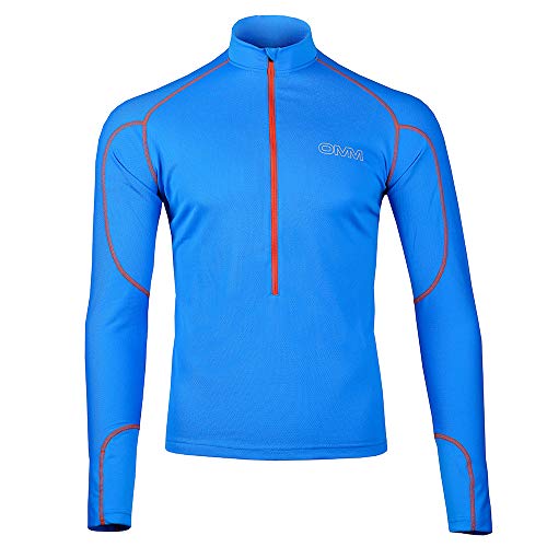 OMM Herren Meridian Laufshirt mit Reißverschluss, blau, XS OMM Herren Meridian Laufshirt mit Reißverschluss, blau, XS von OMM