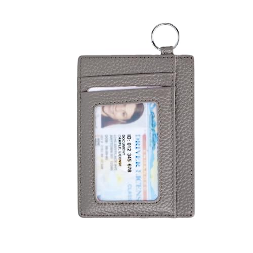 M.lemo925 Echtes Leder Schlüsselanhänger Geldbörse für Frauen Männer Kreditkarte Halten Geldbörse Slim Fronttasche Brieftasche, Dk Green von M.lemo925