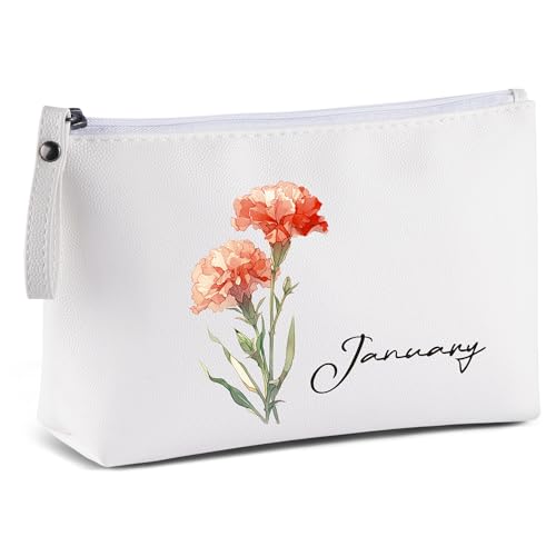 Kleine Make up Tasche MAANGE Kleine Kosmetiktasche Tragbare Reise Schminktasche wasserdichte PU Leder mit Griff Niedliche Vielseitige Reißverschlusstasche für Frauen-January Kleine Make up Tasche MAANGE Kleine Kosmetiktasche Tragbare Reise Schminktasche wasserdichte PU Leder mit Griff Niedliche Vielseitige Reißverschlusstasche für Frauen-January von MAANGE