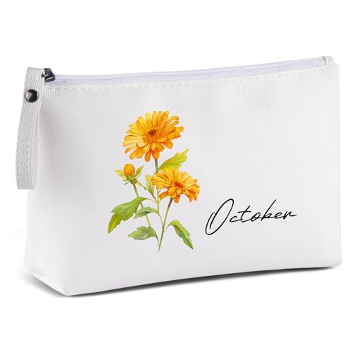 Kleine Make up Tasche MAANGE Kleine Kosmetiktasche Tragbare Reise Schminktasche wasserdichte PU Leder mit Griff Niedliche Vielseitige Reißverschlusstasche für Frauen-October Kleine Make up Tasche MAANGE Kleine Kosmetiktasche Tragbare Reise Schminktasche wasserdichte PU Leder mit Griff Niedliche Vielseitige Reißverschlusstasche für Frauen-October von MAANGE