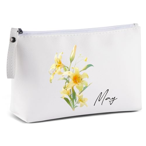 MAANGE Kleine Kosmetiktasche Tragbare Reise Schminktasche wasserdichte PU Leder Make up Tasche mit Griff Niedliche Vielseitige Reißverschlusstasche für Frauen-May MAANGE Kleine Kosmetiktasche Tragbare Reise Schminktasche wasserdichte PU Leder Make up Tasche mit Griff Niedliche Vielseitige Reißverschlusstasche für Frauen-May von MAANGE