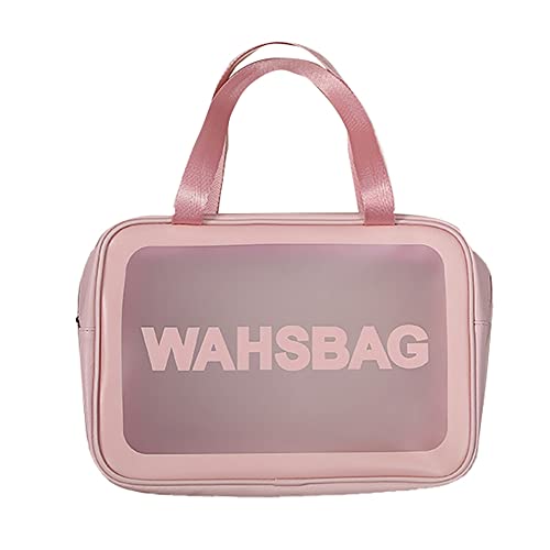 MABSSI Tragbare Tasche für Kosmetik, Matt, Wasserdicht, Tasche für Kosmetik, Make-Up, Aufbewahrung Beutel, 30 X 10 X 21 cm, Rosa von MABSSI