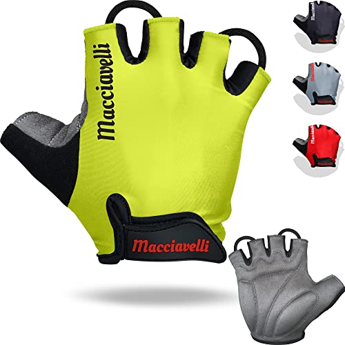 MACCIAVELLI Fahrradhandschuhe Herren Damen - Halbfinger MTB Fahrrad Handschuhe - Sommer Radsporthandschuhe für Mountainbike, Rennrad & Downhill von MACCIAVELLI