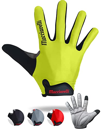 MACCIAVELLI Fahrradhandschuhe Herren Damen lang - MTB Handschuhe - Vollfinger Touchscreen Fahrrad Handschuhe Sommer für Rennrad und Mountainbike von MACCIAVELLI