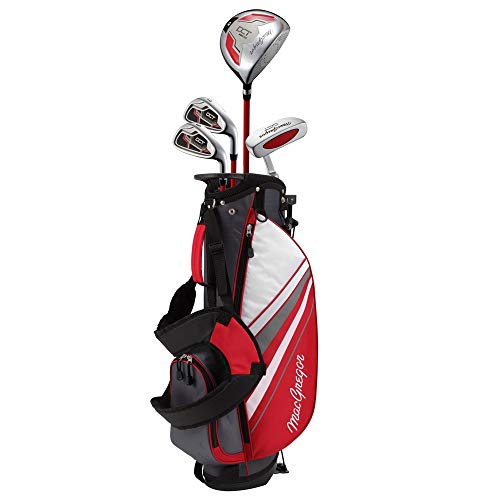 MACGREGOR Boys DCT3000 Junior Kids Childrens Package Set with Golf Club Carry Bag Golfschlägersets, Rot/Weiß, 6-8 Jahre von MACGREGOR