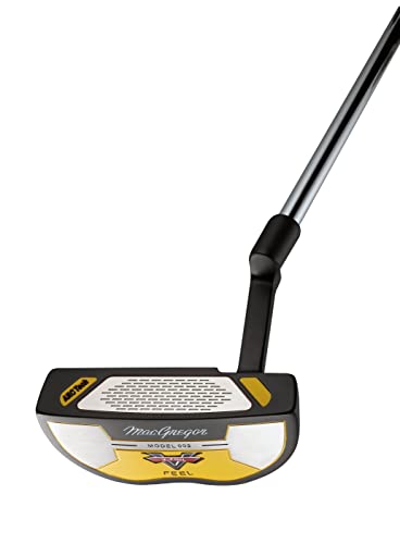 MACGREGOR V-Folie Edelstahl Golf-Putter, Modell 1-5, regulärer oder Jumbo-Griff, Rechts-oder Linkshänder, gelb, Grip von MACGREGOR
