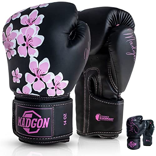 MADGON Premium Boxhandschuhe Damen - Frauen Kickboxhandschuhe für Kampfsport, MMA, Sparring, Muay Thai, Boxen - 14oz MADGON Premium Boxhandschuhe Damen - Frauen Kickboxhandschuhe für Kampfsport, MMA, Sparring, Muay Thai, Boxen - 14oz von MADGON