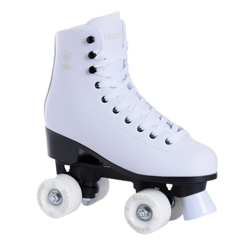 MADIVO Classic Damen Klassische Retro Rollschuhe | ABEC-7 Kugellager | Mädchen Roller Skates Inliner Inlineskates | Weiß | Gr. 35, 36, 37, 38, 39, 40, 41 von MADIVO