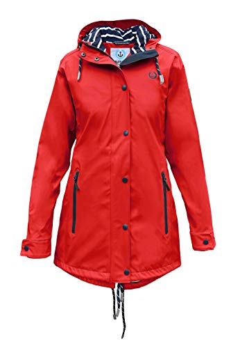 MADSea Damen Regenmantel Friesennerz 620 | halblanger wasserdichter Regenparka | winddicht mit maritimen, weiß/blauen Innenfutter, Rot, Größe:38 MADSea Damen Regenmantel Friesennerz 620 | halblanger wasserdichter Regenparka | winddicht mit maritimen, weiß/blauen Innenfutter, Rot, Größe:38 von MADSea