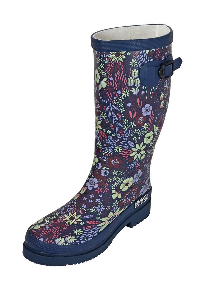 MADSea Flower Gummistiefel mit buntem Blumenprint und seitlicher Zierschnalle von MADSea