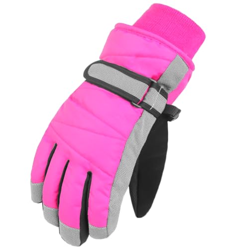 MAGARROW Warme Winterhandschuhe für Kinder, winddicht, wasserabweisend, für Jungen und Mädchen, Sporthandschuhe (Hot Pink, 6–8 Jahre) von MAGARROW