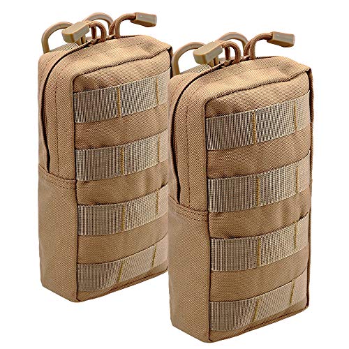 Magarrow Tactical Molle Pouch Taille Hängetasche, Zubehör Halter (Brown- 2pcs) von MAGARROW