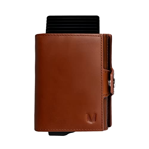 MAGATI Slim Wallet MITA - Kreditkartenetui mit Münzfach, Geldscheinfach - Geldbörse, Geldbeutel aus Leder, Aluminium mit RFID-Schutz - bis 12 Karten, Cognac Rindsleder, ohne Fundservice MAGATI Slim Wallet MITA - Kreditkartenetui mit Münzfach, Geldscheinfach - Geldbörse, Geldbeutel aus Leder, Aluminium mit RFID-Schutz - bis 12 Karten, Cognac Rindsleder, ohne Fundservice von MAGATI