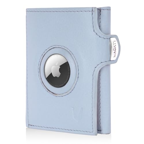 MAGATI Slim Wallet mit AirTag Hülle, Münzfach, RFID-Schutz - il Santo Kartenetui - Kartenhalter Einkaufswagenchip-Fach Portemonnaie, Hellblau Orange MAGATI Slim Wallet mit AirTag Hülle, Münzfach, RFID-Schutz - il Santo Kartenetui - Kartenhalter Einkaufswagenchip-Fach Portemonnaie, Hellblau Orange von MAGATI