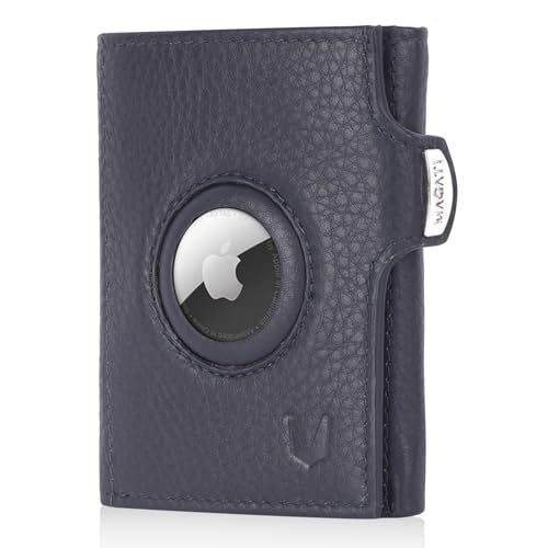 MAGATI Slim Wallet mit AirTag Hülle, Münzfach, RFID-Schutz - il Santo Kartenetui - Kartenhalter Einkaufswagenchip-Fach Portemonnaie, Marineblau-Beige MAGATI Slim Wallet mit AirTag Hülle, Münzfach, RFID-Schutz - il Santo Kartenetui - Kartenhalter Einkaufswagenchip-Fach Portemonnaie, Marineblau-Beige von MAGATI