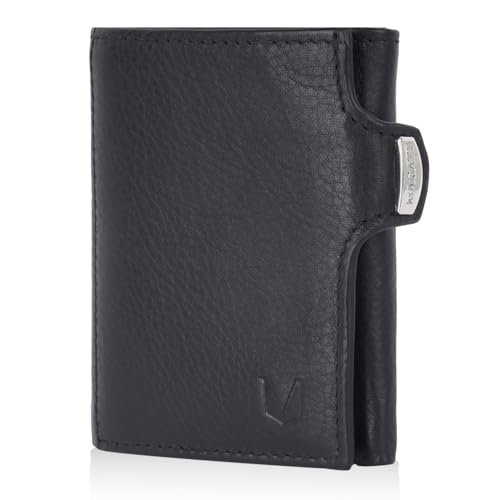 MAGATI Slim Wallet mit Münzfach, RFID-Schutz - il Santo Kartenetui - für Damen sowie Herren - Kartenhalter Einkaufswagenchip-Fach Portemonnaie klein – Geldbeutel, Black Smooth MAGATI Slim Wallet mit Münzfach, RFID-Schutz - il Santo Kartenetui - für Damen sowie Herren - Kartenhalter Einkaufswagenchip-Fach Portemonnaie klein – Geldbeutel, Black Smooth von MAGATI