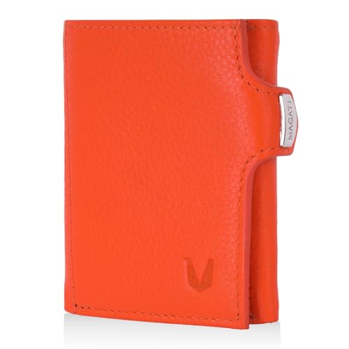 MAGATI Slim Wallet mit Münzfach, RFID-Schutz - il Santo Kartenetui - für Damen sowie Herren - Kartenhalter Einkaufswagenchip-Fach Portemonnaie klein – Geldbeutel, Orange-Beige MAGATI Slim Wallet mit Münzfach, RFID-Schutz - il Santo Kartenetui - für Damen sowie Herren - Kartenhalter Einkaufswagenchip-Fach Portemonnaie klein – Geldbeutel, Orange-Beige von MAGATI