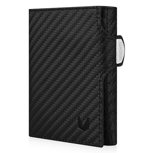 MAGATI Slim Wallet ohne Münzfach, RFID-Schutz - Mini Geldbörse Herren & Damen klein - il Santo Kartenetui - Kartenhalter Einkaufswagenchip-Fach Portemonnaie - Geldbeutel, Carbon MAGATI Slim Wallet ohne Münzfach, RFID-Schutz - Mini Geldbörse Herren & Damen klein - il Santo Kartenetui - Kartenhalter Einkaufswagenchip-Fach Portemonnaie - Geldbeutel, Carbon von MAGATI