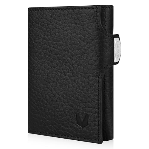 MAGATI Slim Wallet ohne Münzfach, RFID-Schutz - Mini Geldbörse Herren & Damen klein - il Santo Kartenetui - Kartenhalter Einkaufswagenchip-Fach Portemonnaie - Geldbeutel, Schwarz MAGATI Slim Wallet ohne Münzfach, RFID-Schutz - Mini Geldbörse Herren & Damen klein - il Santo Kartenetui - Kartenhalter Einkaufswagenchip-Fach Portemonnaie - Geldbeutel, Schwarz von MAGATI