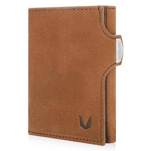 MAGATI Slim Wallet ohne Münzfach, RFID-Schutz - Mini Geldbörse Herren & Damen klein - il Santo Kartenetui - Kartenhalter Einkaufswagenchip-Fach Portemonnaie - Geldbeutel, Vintage Braun MAGATI Slim Wallet ohne Münzfach, RFID-Schutz - Mini Geldbörse Herren & Damen klein - il Santo Kartenetui - Kartenhalter Einkaufswagenchip-Fach Portemonnaie - Geldbeutel, Vintage Braun von MAGATI