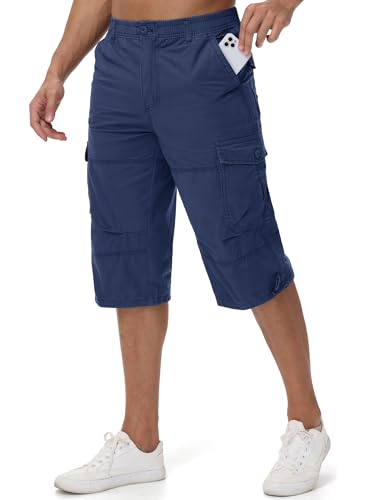 MAGCOMSEN 3/4 Hosen Männer Baumwolle Kurz Sommerhose Herren Cargo Taschen Stoffhose Outdoor Leichte Arbeitshose mit Multi Taschen Dunkelblau 40 MAGCOMSEN 3/4 Hosen Männer Baumwolle Kurz Sommerhose Herren Cargo Taschen Stoffhose Outdoor Leichte Arbeitshose mit Multi Taschen Dunkelblau 40 von MAGCOMSEN