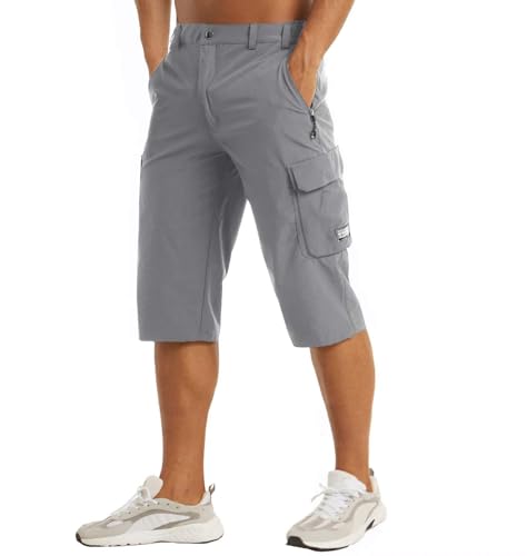MAGCOMSEN Sommer Shorts Herren 3/4 Outdoor Jogginghose Atmungsaktiv Trekkinghose Quick Dry Funktionsshorts Herren Capri Wanderhose Leicht Trainingsshorts mit Gummibund Hellgrau 32 MAGCOMSEN Sommer Shorts Herren 3/4 Outdoor Jogginghose Atmungsaktiv Trekkinghose Quick Dry Funktionsshorts Herren Capri Wanderhose Leicht Trainingsshorts mit Gummibund Hellgrau 32 von MAGCOMSEN