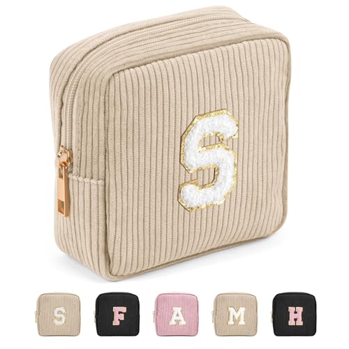 MAGEFY Cord Kosmetiktasche Kleine Make up Tasche für Handtasche Mini Schminktasche für Frauen Reise Kosmetiktasche Kleine, Beige-S MAGEFY Cord Kosmetiktasche Kleine Make up Tasche für Handtasche Mini Schminktasche für Frauen Reise Kosmetiktasche Kleine, Beige-S von MAGEFY