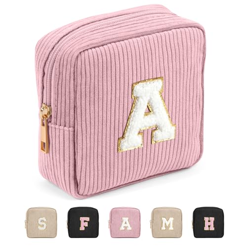 Personalisierte Letter Kleine Make up Tasche MAGEFY Cord Kosmetiktasche Mini Schminktasche für Frauen Reise Makeup Tasche for Gift, Rosa-A Personalisierte Letter Kleine Make up Tasche MAGEFY Cord Kosmetiktasche Mini Schminktasche für Frauen Reise Makeup Tasche for Gift, Rosa-A von MAGEFY