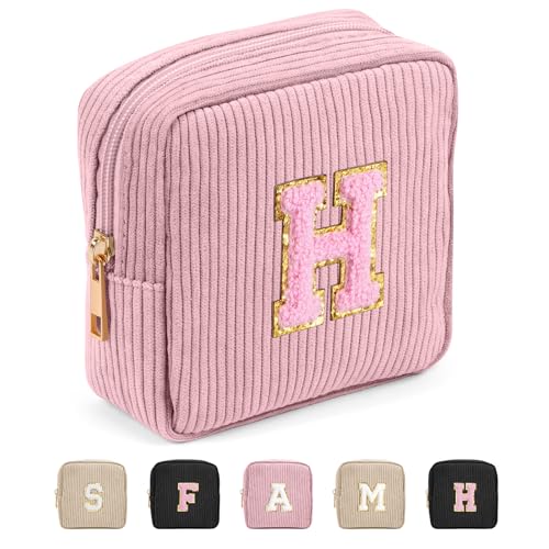 Personalisierte Letter Kleine Make up Tasche MAGEFY Cord Kosmetiktasche Mini Schminktasche für Frauen Reise Makeup Tasche for Gift, Rosa-H Personalisierte Letter Kleine Make up Tasche MAGEFY Cord Kosmetiktasche Mini Schminktasche für Frauen Reise Makeup Tasche for Gift, Rosa-H von MAGEFY