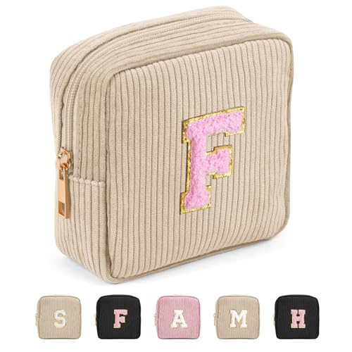 Cord Kosmetiktasche MAGEFY Kleine Make up Tasche für Handtasche Mini Schminktasche für Frauen Reise Personalisierte Letter Kosmetiktasche Kleine, Beige-F Cord Kosmetiktasche MAGEFY Kleine Make up Tasche für Handtasche Mini Schminktasche für Frauen Reise Personalisierte Letter Kosmetiktasche Kleine, Beige-F von MAGEFY