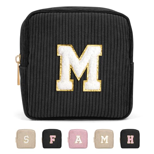 Personalisierte Letter Cord Make up Tasche MAGEFY Kleine Kosmetiktasche für Handtasche Reise Mini Schminktasche für Frauen, Schwarz-M Personalisierte Letter Cord Make up Tasche MAGEFY Kleine Kosmetiktasche für Handtasche Reise Mini Schminktasche für Frauen, Schwarz-M von MAGEFY