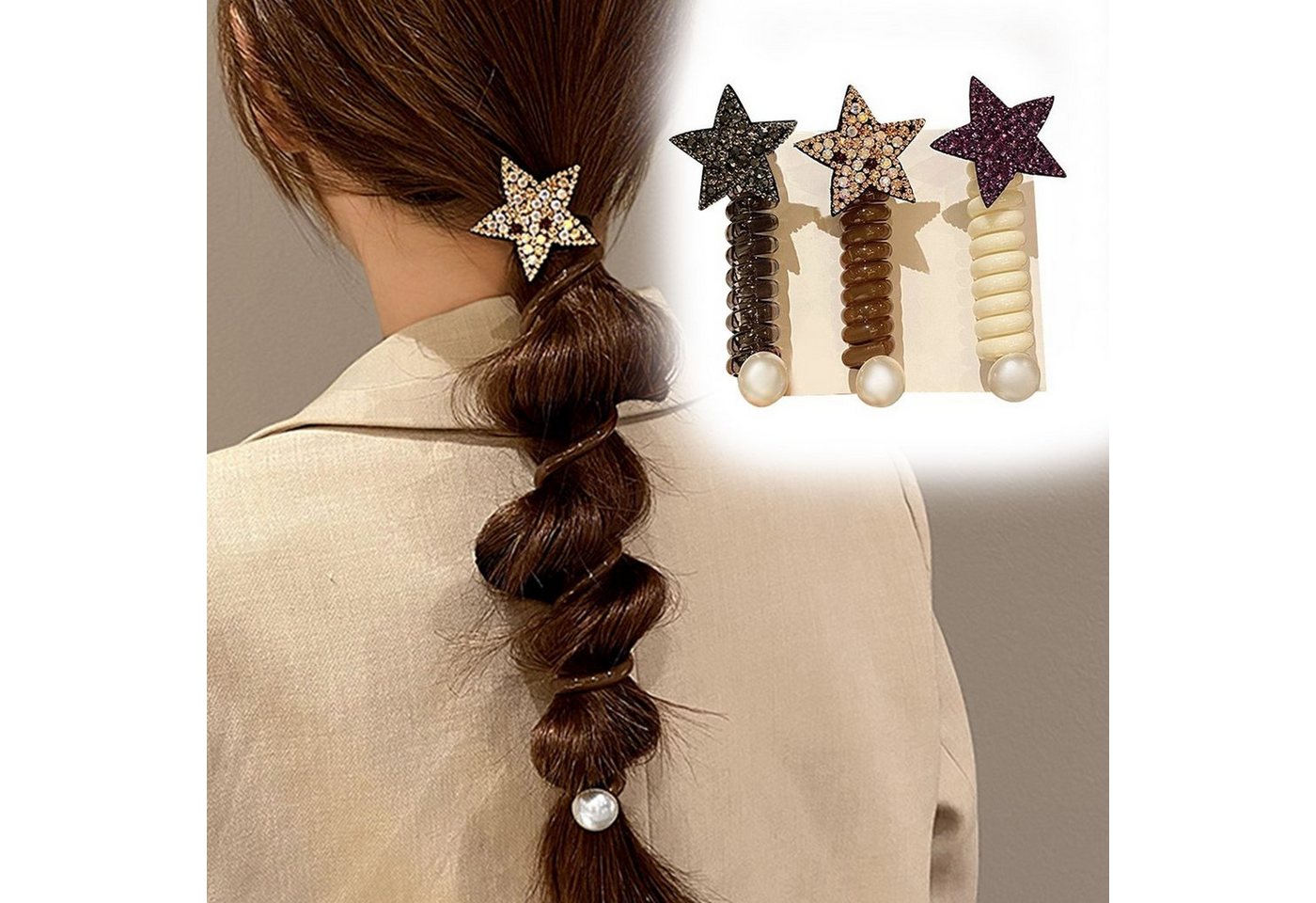 MAGICSHE Haarspange Bunte Spiral Telefonkabel-Haarbänder Haargummi von MAGICSHE
