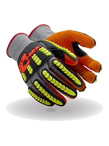 MAGID T-REX Flex Series TRX150 Economy Knit Impact Handschuh mit NitriX-Grip-Technologie, Handflächenbeschichtung, Schnittstufe A5, Größe 10/XL, 72 Paar von MAGID