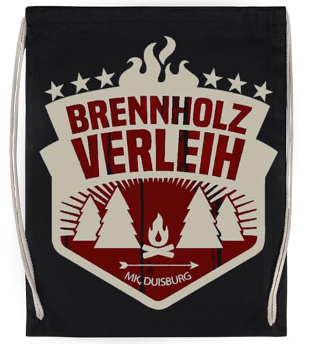 Brennholz Verleih Unisex-Sporttasche, Schwarzer Turnbeutel von MAGITONE