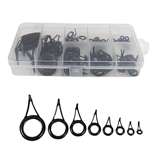 MAGT Angelrute Reparatur Spitzenring, 75 Stück Rutenringe Reparatur Kit Edelstahl & Keramik Angelrutenführung Reparatur Set Angelruten Ringe von MAGT