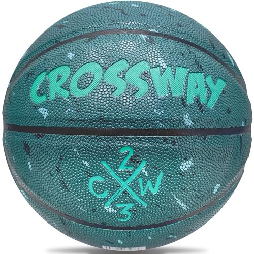 MAIBOLE Crossway Street College Basketball, Größe 5–6–7, für drinnen und draußen, 69,8 cm, 72,4 cm, 74,9 cm, Verbund-PU-Basketbälle für Männer, Frauen, Jugendliche, Kinder (7, blue) von MAIBOLE