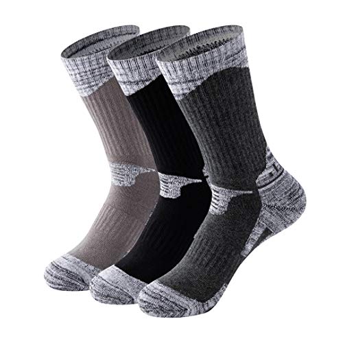 MAIBU 1 oder 3 Paar Wandersocken für Herren, Atmungsaktiv Antibakteriell Anti Blister Draussen Multi Performance Trekking Skiing Sportsocken von MAIBU