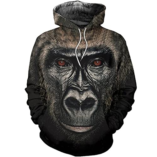 MAITONGG Pullover Für Männer Gorilla Face Printed Fashion Männer 3D Hoodies Männer/Frauen Hooded Sweatshirt Bekleidung Trainingsanzug Casual Streetwear von MAITONGG