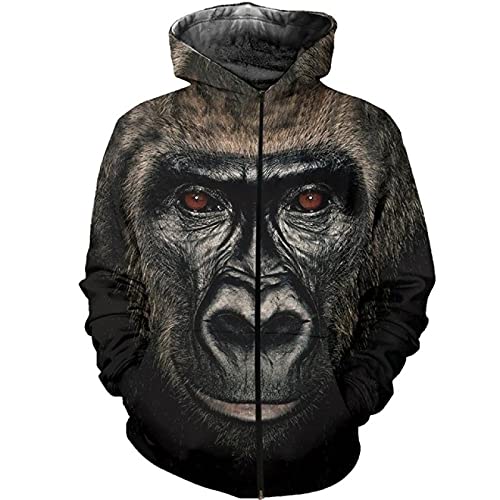 MAITONGG Pullover Für Männer Gorilla Face Printed Fashion Männer 3D Hoodies Männer/Frauen Hooded Sweatshirt Bekleidung Trainingsanzug Casual Streetwear MAITONGG Pullover Für Männer Gorilla Face Printed Fashion Männer 3D Hoodies Männer/Frauen Hooded Sweatshirt Bekleidung Trainingsanzug Casual Streetwear von MAITONGG