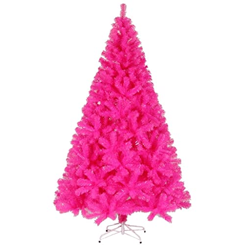 3,9 Fuß, 4,9 Fuß, 5,9 Fuß, 6,8 Fuß, 7,8 Fuß Luxuriöser rosa künstlicher Weihnachtsbaum für Fülle Künstlicher Weihnachtsbaum mit Metallständer (Farbe: Rosa, Größe: 210 cm (82,6 Zoll)) Atmosphere von MAKAFDGAS