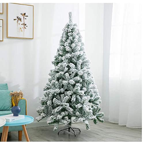 6 Fuß künstlicher Weihnachtsbaum mit Schneeeffekt, PVC-Reißverschluss, unbeleuchteter Weihnachtsbaum mit stabilem Metallständer, einfache Montage für Weihnachtsdekorationen – 180 cm (6 Fuß) Atmosphere von MAKAFDGAS