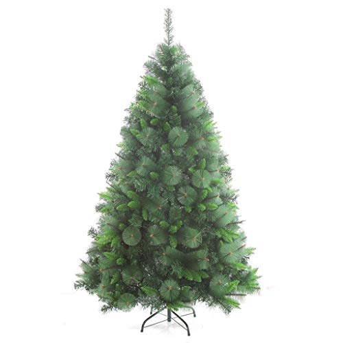 Bäume, verschlüsselte gemischte Kiefernnadeln, künstliche Weihnachtsdekoration, Weihnachtsdekoration mit Metallhalterung, PVC, verschlüsselte Weihnachten (Farbe: Grün, Größe: 180 cm (70,8 Zoll)) von MAKAFDGAS