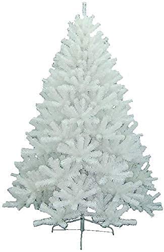Beleuchteter, hochwertiger künstlicher Weihnachtsbaum aus Kiefernholz mit Scharnier, klassischer Ständer aus massivem Metall, PVC-Kristall, weiß, für die Feiertage (Weihnachtsbaum) Atmosphere von MAKAFDGAS
