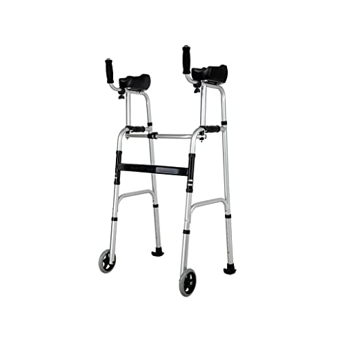 Gehgestell, Leichtgewichtige Rollstuhl-Mobilitätshilfen, Klappbarer Rollator, Gehgestelle zum Aufstehen mit Armstütze, 101-116 cm höhenverstellbarer Gehwagen mit Aluminiumrädern, bequemer Reisestuhl, von MAKAFDGAS